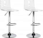 2-ių baro kėdžių komplektas Beliani Busan, skaidrus/sidabrinis