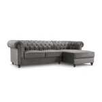 Dešininė kampinė sofa Lapis, 278x150x80 cm, pilka