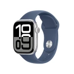 Apple Watch Series 10 GPS + Cellular 42mm Silver Aluminium Case with Denim Sport Band - M/L MWX43ET/A