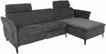 Corner sofa DAYTON RC, electric recliner, dark pilkas
