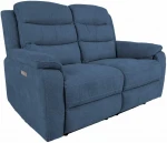 Blue Recliner sofa MIMI 2-seater, electric, mėlynas