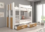 Dviaukštė lova Adrk Furniture Arta, 80x180 cm, balta/ruda