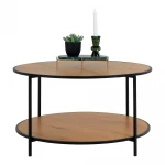 Apvalus kavos staliukas su rėmu, 45x80cm, natūrali/juoda