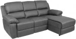 Fotelis Corner sofa BERIT RC, manual recliner, dark pilkas