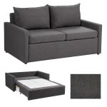 Sofa bed COLOGNE with storage box, dark pilkas