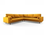 Simetrinė velvet sofa Hebe, 5 sėdimos vietos, geltona (garstyčių)