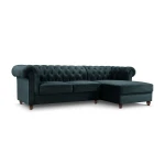 Dešininė kampinė sofa Lapis, 278x150x80 cm, tamsiai mėlyna