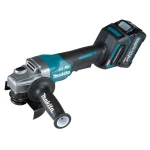 Makita GA013GM201 Kampinis šlifuoklis XGT, 125MM, 8500RPM; bešepetėlinis variklis, 2X4,0Ah; greitasis kroviklis; elektrinis stabdys; AFT; MAKPAC lagaminas; svirtinis jungiklis