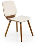 K511 chair, creamy / walnut