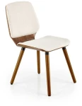 K511 chair, creamy / walnut