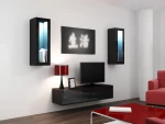 Cama Living room cabinet set VIGO 8 juodas/juodas gloss