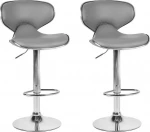 2-ių baro kėdžių komplektas Beliani Conway, pilkas/sidabrinis