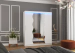 Spinta ADRK Furniture su LED apšvietimu Kansas 180, balta