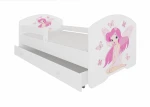 Vaikiška lova ADRK Furniture Pepe Girl with wings, 80x160 cm, įvairių spalvų