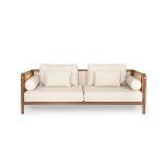 Trivietė sofa Kalune Design Peanut, smėlio spalvos