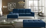Kairinės kampinės sofos ir pufo komplektas Eltap Torrense, tamsiai mėlynas