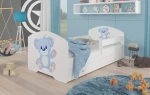 Vaikiška lova Adrk Furniture Pepe blue Bear, 80x160 cm, balta