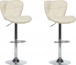 2-ių kėdžių komplektas Beliani Valetta, smėlio/sidabrinis