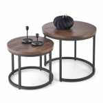 OREO set of two coffee tables, walnut / juodas