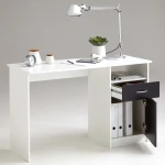 Rašomasis stalas su 1 stalčiumi FMD, 123x50x76,5cm, baltas