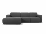 Keturvietė kairinė sofa Windsor & Co Lola, 250x170x72 cm, tamsiai pilka
