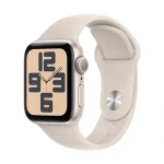 Išmanusis laikrodis Apple Watch SE GPS, 40 mm, "Starlight" spalvos aliuminio korpusas su "starlight" spalvos sportiniu dirželiu - M/L