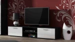 TV staliukas Cama Meble Cama TV stand SOHO 180 juodas/baltas gloss