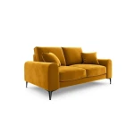 Dvivietė sofa Velvet Larnite, 172x102x90 cm, geltona