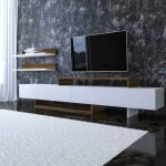 TV staliukas Kalune Design Televizijos vienetas Nirvana - Baltas, Teak