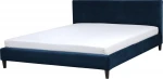 Beliani Velour lova 180 x 200 cm mėlyna FITOU