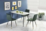 MARCO table, color: top - baltas marble, legs - juodas