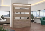 Spinta ADRK Furniture su LED apšvietimu Baltic 150, ruda