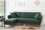 Kalune Design Kampinė sofa-lova Aqua Köşe Left - Dark Žalias