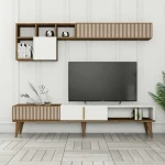 TV staliukas Kalune Design Televizoriaus spintelė Milan TV - Walnut, Baltas