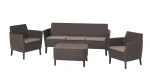 Salemo 3 seater set lauko baldų komplektas, rudas