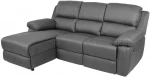 Fotelis Corner sofa BERIT LC, manual recliner, dark pilkas