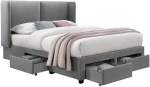 Lova Bed SUGI with mattress HARMONY DELUX 160x200cm, pilkas