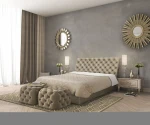 Kontinentinė lova Monaco, 200x200 cm, ruda