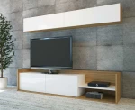 TV staliukas Kalune Design Televizoriaus spintelė Kale - Teak, Baltas