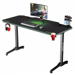 Žaidimų stalas Ultradesk Frag Gaming Desk, Juodas su žaliu kilimėliu