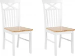 Beliani Rinkinys 2 krzeseł do jadalni šviesus medis su białym HOUSTON