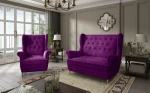 Minkštų baldų komplektas Aros 2+1, violetinis