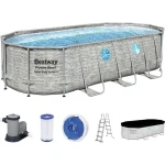 Karkasinis baseinas Bestway Power Steel Swim Vista Oval 549x274x122 cm, su filtru