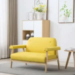 Dvivietė sofa, audinys, geltona