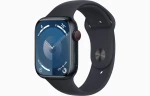 Apple Watch Series 9 GPS + Cellular 45mm Midnight Aluminium Case with Midnight Sport Band - M/L - MRMD3ET/A