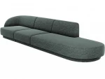 Dešininė sofa Micadoni Miley, 302 x 85 x 74 cm, žalia