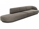 Kairinė sofa Micadoni Miley, 302 x 85 x 74 cm, pilka