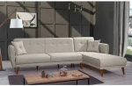 Kalune Design Kampinė sofa-lova Aria Köşe - Kreminis