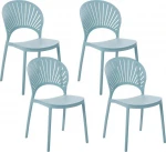 Beliani 4 valgomųjų kėdžių rinkinys mėlyna OSTIA