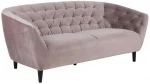 Sofa RIA, 84x191x78 cm, 3 vietų, dangos medžiaga: vilkta audiniu, spalva: dulkėta rožių, kojos: kaučiukmedis, spalva: ju